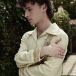 Wyatt Oleff Instagram - what is he doing there sitting so seriously with so much eye makeup on??? check the link in the bio i don’t know @hauteliving