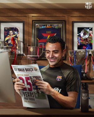 Xavi Hernández Instagram - Let's keep writing history together, Xavi 🫶

Avui fa 2️⃣5️⃣ anys del debut oficial de @xavi 
Hoy es el aniversario del debut oficial de Xavi en Mallorca