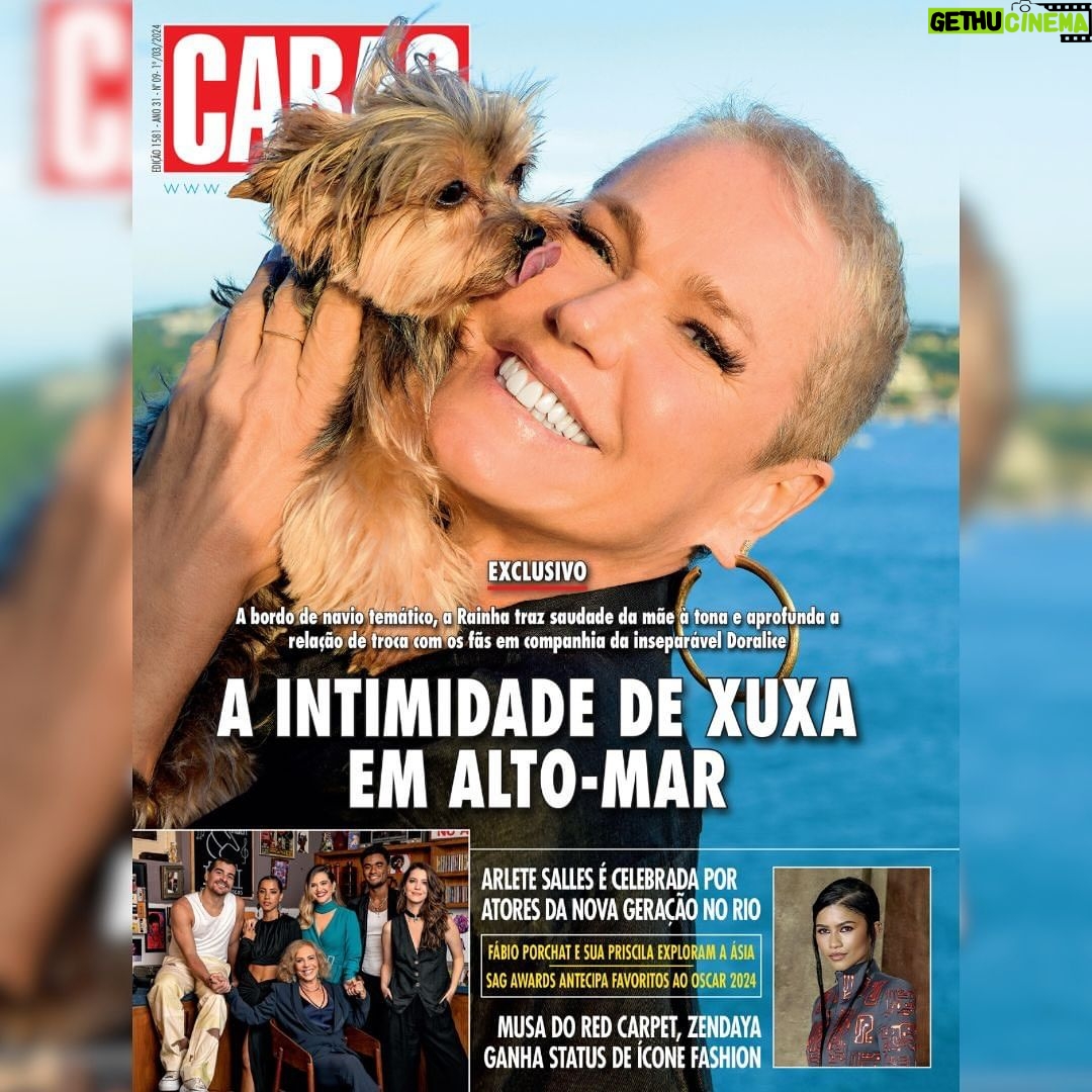 Xuxa Instagram - Na capa de CARAS desta semana, Xuxa (@xuxameneghel) nos leva para dentro de seu navio! Acompanhamos a folia da Rainha em alto mar e acessamos um pouco da intimidade da apresentadora, cercada de fãs anônimos e famosos. “Recebo muito amor e carinho, e como somos movidos por energia, essa energia deve ficar em mim e essas crianças devem sentir isso. Não tenho como expressar os diferentes sentimentos de tanta gente em poucas palavras”, diz. E mais... Amor e mais amor! Viagem romântica de Fábio Porchat e Priscila Castello Branco pela Ásia: “Viajar a dois é sempre um teste. Entre a gente funcionou”/Heslaine Vieira fecha ciclo em Fuzuê com chave de ouro: “Quero solidificar meu trabalho para que ele seja longo e que fale com as pessoas. A arte transformou a minha vida e sinto que ela é capaz de mudar a vida das pessoas”/SAG Awards se destaca por surpresas e representatividade/Zendaya se solidifica como ícone fashion da nova geração
