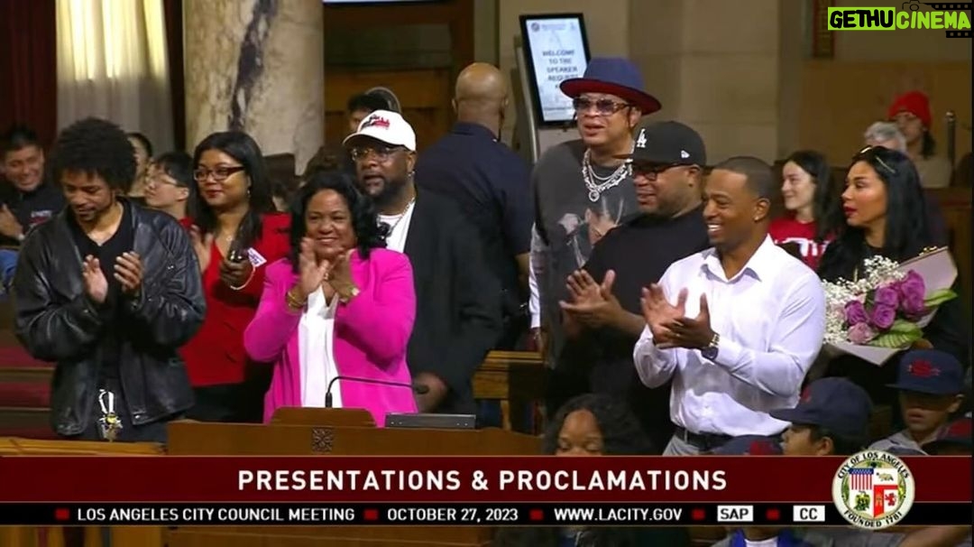Xzibit Instagram - Humbled by the recognition received this morning at city hall. Thank you for all the city council members that stood and gave @warreng and myself our flowers for the work and contributions we have done for this thing of ours called west coast hip hop. It’s been an honor. Now let’s go turn up the LA Coliseum tonight. South LA Classic @cityoflosangeles @taydoevision @rmmpercy @warreng @bobbydeepresents @trecapdlx