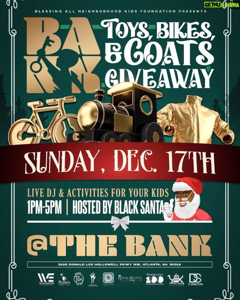 YFN Lucci Instagram - The holidays can be a difficult time for families who are in need. This year, I’m partnering with @thebankfoundationinc for their Inaugural toys, bikes, and coats giveaway. This Christmas, I want to help put a smile on as many children’s faces as possible. Be sure to pull up at @thebankeventcenter on 12/17/2023 from 1 pm - 5 pm to receive gifts, live music, and activities for the kids. Please SWIPE! 🎁 Happy Holidays! - YFN Lucci