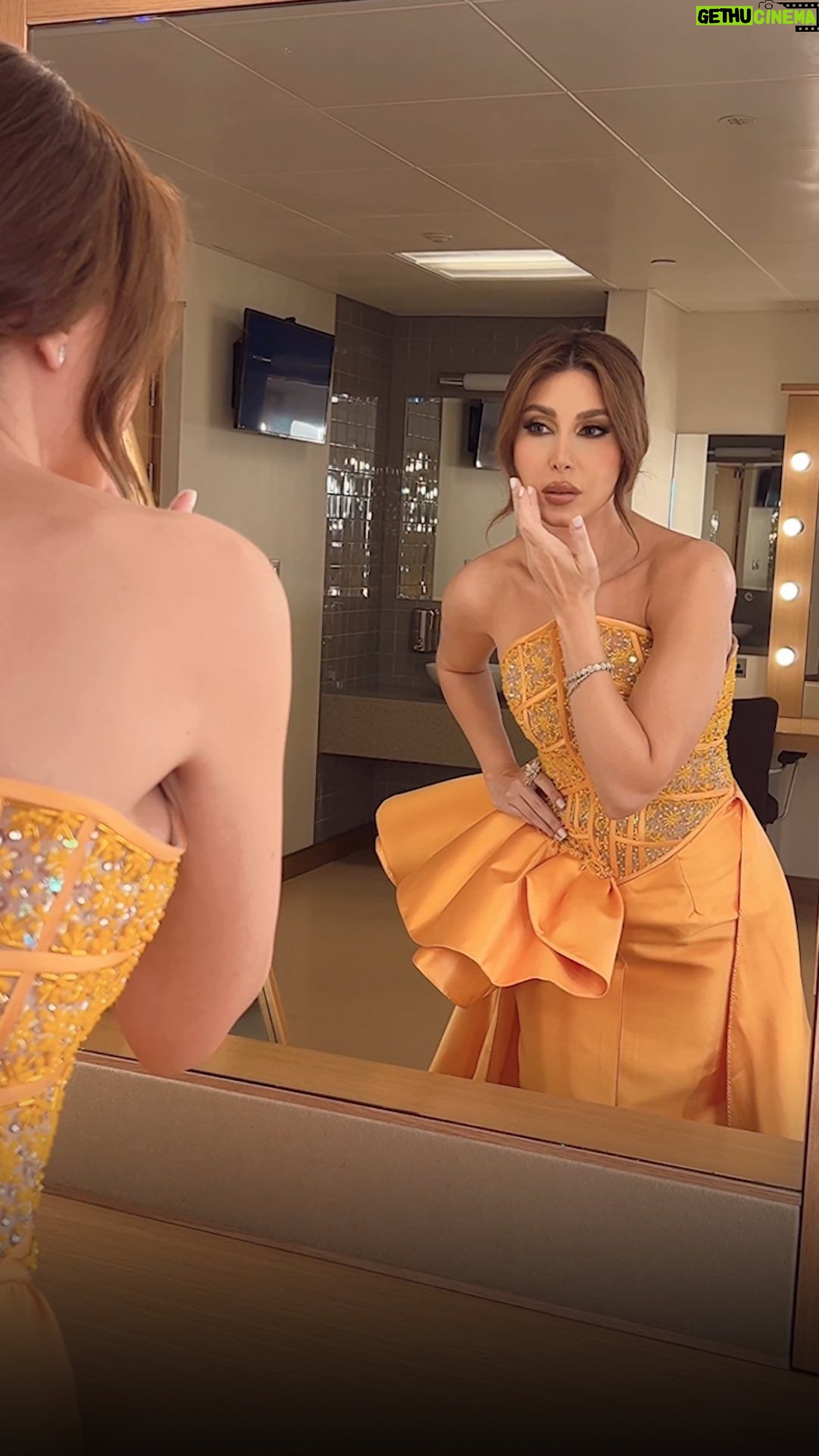 Yara - 23.8K Likes - Glammed up and ready for tonight’s wedding 🧡✨
Thank you @charbelzoecouture for the stunning custom-made dress 😍
Jewlery: My collection #LoveMeLoveMeNot 🌼 @samrajewellery
Makeup: @alberto_makeup
Hair: @wassimsteve
Contact lenses: My collection “DOVE GRAY” @samacontactlens 👁
#Yara | #يارا