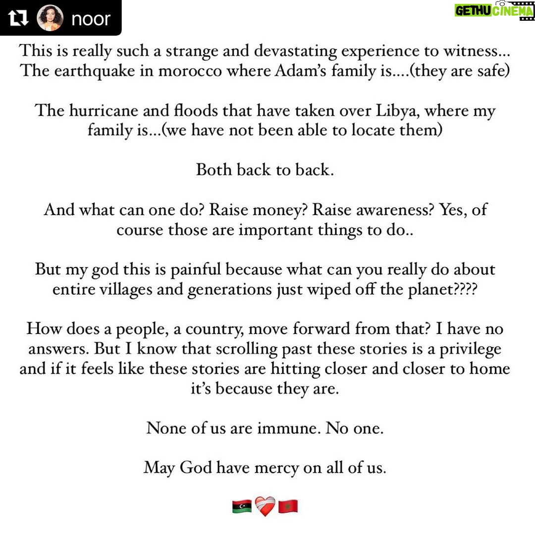 Yara Shahidi Instagram - OUR COMMUNITY NEEDS US ๐ฑ๐พโค๏ธ #REPOST FROM @noor : I am so, so scared. Please, I beg you. Do not look away. Please witness our people, our motherlands. Entire generations, villages, โvanishedโ by drowning and crushing. I have no words. ๐ฑ๐พ๐๐ฒ๐ฆ Libyans working on relief โ please reach out to us on how we can be of service, our email is: hello@ays.media