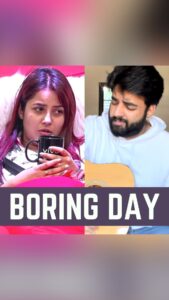 Yashraj Mukhate Instagram - Boring Day • Another one with the amazing Shehnaaz Gill ❤️ @artisingh5 love your expressions😂 #yashrajmukhate #shehnaazgill #dialoguewithbeath @shehnaazgill