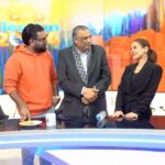Yasir Hussain Instagram - Promoting @taxaligate on @geonewsdottv with beautiful @ayesha.m.omar the smartest @abdulllahsultan and @ihumaamirshah and the genius #sohailwarraich sahab 🙏 #taxaligate releasing on the 16th of Feb in cinemas near you . Grab the tickets or book online with @bookmepk