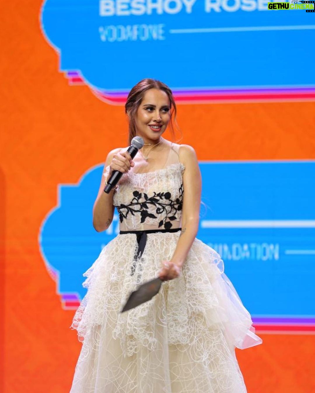 Yasmin Raeis Instagram - Thanks @creativeindmena for the amazing moments Styled by @nada_hussam Dress @rimacherfane Jewerly @iramjewelry_ Hair @michaelghabbour1 Makeup @bydanakhedr Photos by @elfaslaonline @cairoscene