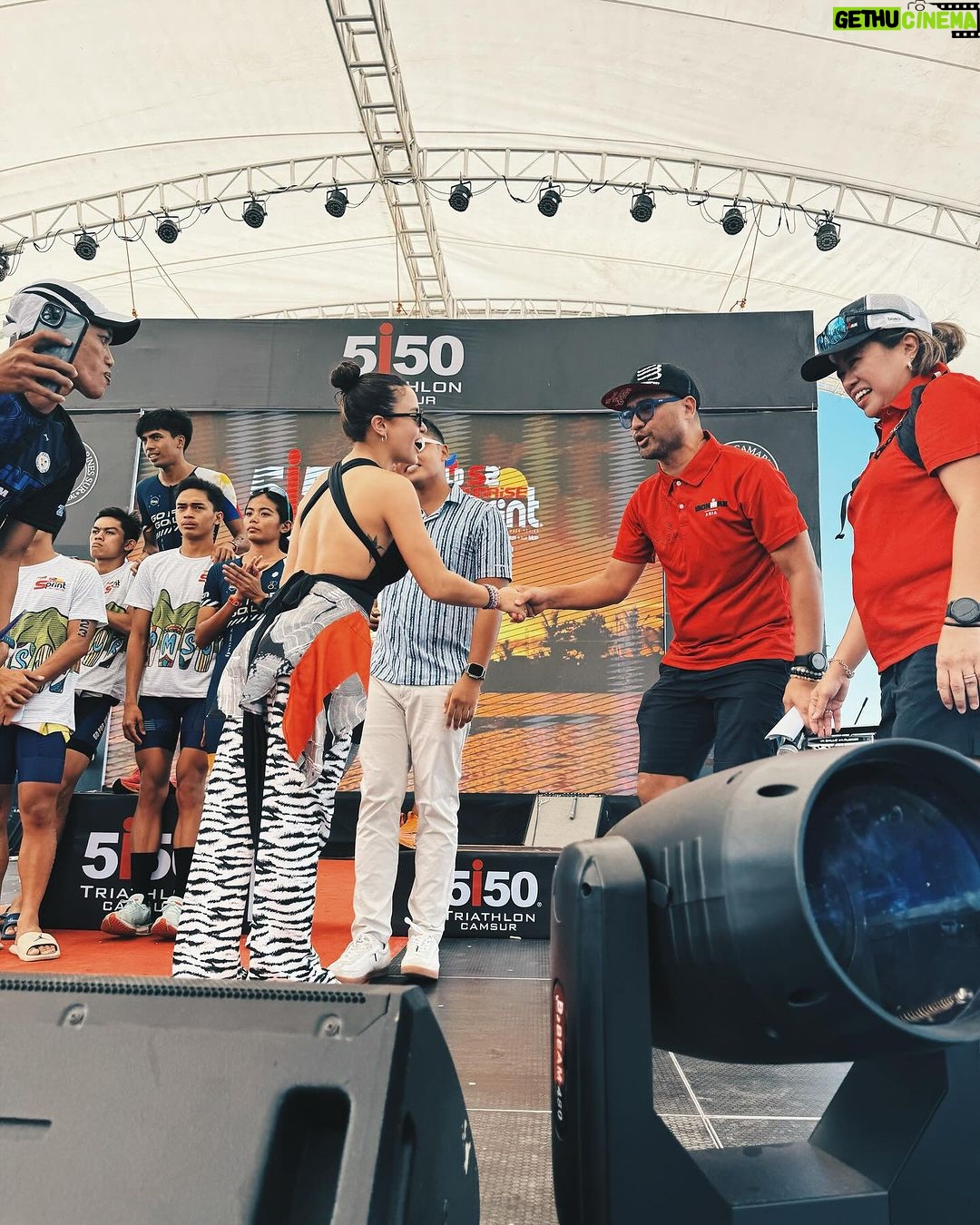 Yassi Pressman Instagram - came to support the homecoming of @ironmantri in CamSur the first place in Asia to hold IronMan!! It was so inspiring to see so many athletes give their all, siguradong naging inspirasyon din po kayo sa marami! galing! congratulations! ππ» congrats bub @vincenzo.luigi π«Άπ» & the whole CamSur and IronMan team!!! @visitcamsur Camsur Watersports Complex