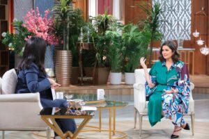 Yosra El Lozy Instagram - سعدت جداً بردود الأفعال الجميلة تجاه حلقتى مع الإعلامية منى الشاذلى بالإشتراك مع الدكتورة رنيم حسن من مبادرة "حادى بادى" و الدكتور سامح يسرى من "هيئة إنقاذ الطفولة" بمصر.
شكراً لجمهورى العزيز و لكل من ساهم فى نجاح هذه الحلقة...
Humbled by the positive feedback I have been receiving about my interview with Mona El Shazly last week.  Thank you to everyone who worked behind the scenes to make it happen.

Dress @emiliopucci from @dstoreegypt 
Earrings & ring @sandboxsu
Heels @charleskeithofficial
Styled by @nada_hussam Make-up by @samehhanafy  #egocomm #savewithstories #actress #interview @monaelshazly.official @cbcegypt @hadibadibooks @savethechildrenegypt