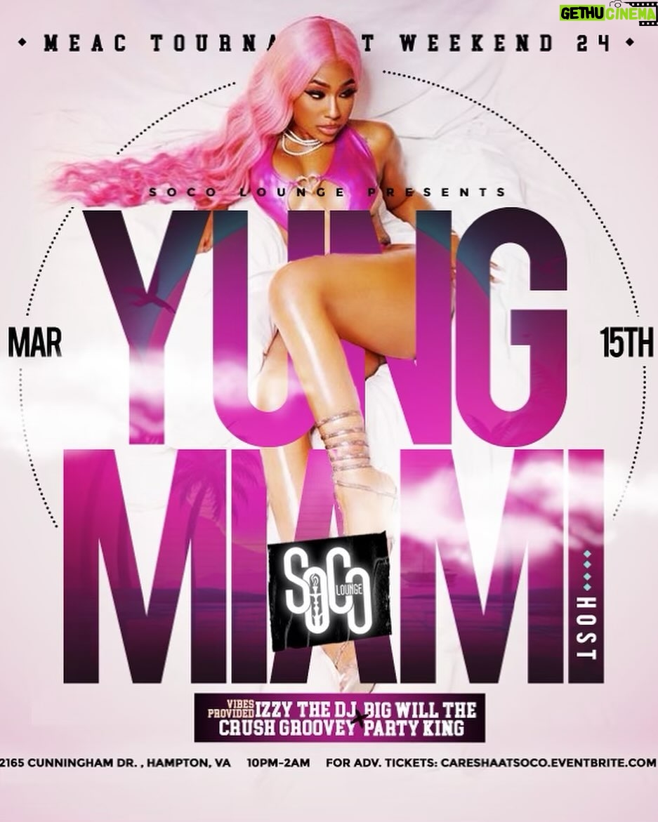 Yung Miami Instagram - Bringing the Yams To VA This Friday come party & experience me in person!!!!!!! 🥃🥃🍠🍠🍠🥳🥳