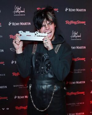 Yungblud Instagram - i 🖤 live music. 
i 🖤 ozzy osbourne. 
fank u @rollingstoneuk for the metal. 🧷🧷🧷