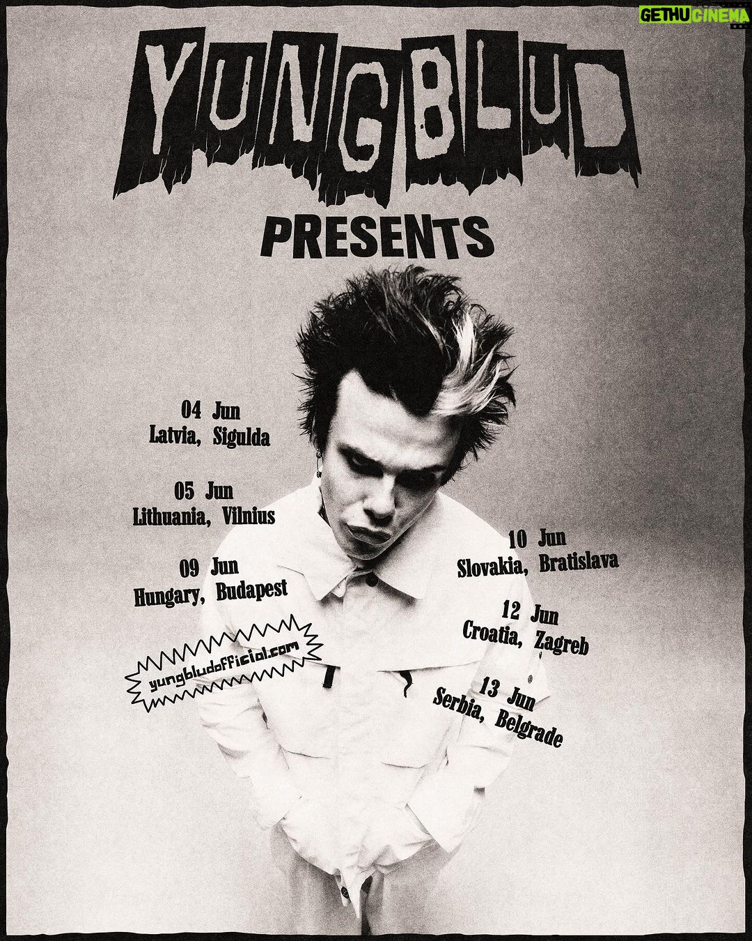 Yungblud Instagram - LATVIA π±π» LITHUANIA π±πΉ HUNGARY ππΊ SLOVAKIA πΈπ° CROATIA ππ· SERBIA π·πΈ we are finally bringing the movement to you. i cannot wait to meet you all! tickets onsale 9am (local) FRIDAY. see u there. letβs fookin go ! π€π€π€
