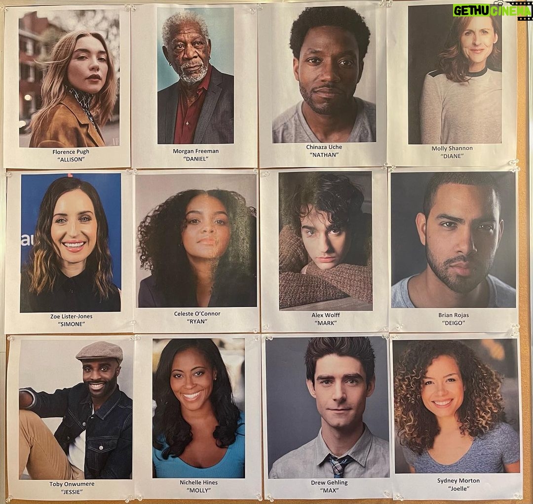 Zach Braff Instagram - The casting board in my office during preproduction. So lucky I got this incredible team.