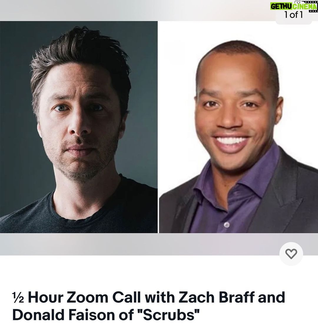 Zach Braff - 49.5K Likes - Bid on eBay for a 30 minute Zoom with @donald_aison and me. ALL proceeds go to build specially-designed homes for severely wounded veterans via Homes For Our Troops. LINK IN BIO!!!!!!