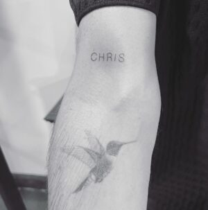 Zach Braff Instagram - I lost my friend Chris Huvane. 
Now I can always find him on my right arm. Thanks @_dr_woo_ (who also did the hummingbird years ago.)