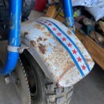 Zach Braff Instagram - I’ve held onto my childhood mini- bike my whole life hoping I could one day have someone restore it. One day I summoned the courage and asked the folks at @wyldgarage if they’d consider taking on the project. It was an enthusiastic “Absolutely!” The theme for the original bike was “Evil Knievil.” These guys and gals took that theme and ran with it. I am so blown away by what they did. Now she sits in my livingroom as a work of art. Please scroll through the pics to see what they did, and what they started with! Thank you so much to: @wyldgarage @nizjames @justinwadeorton @pbandj_all_day