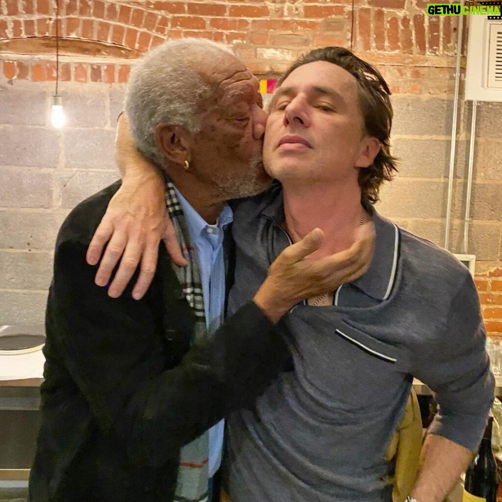 Zach Braff Instagram - Happy Birthday @morganfreeman I never wanted to post this picture out of fear of making @donald_aison jealous. But alas, I am running out of Morgan pictures. ❤️😇