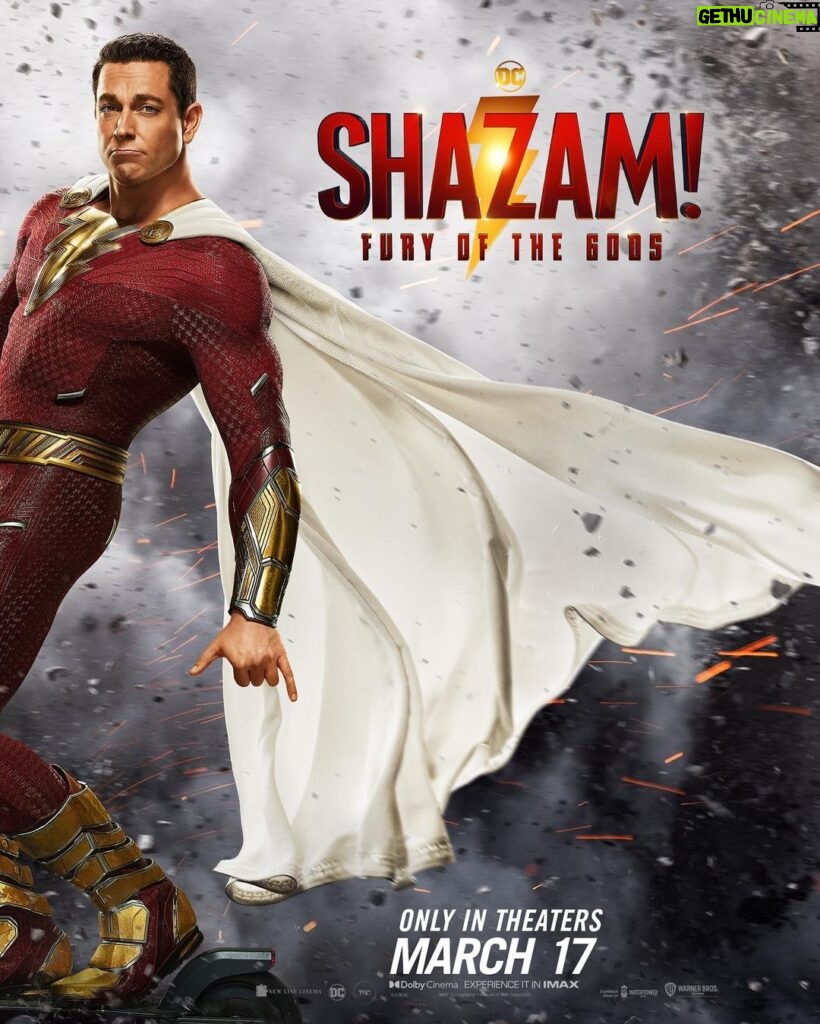 Zachary Levi Instagram - Mark your calendars, y’all! Shazam! Fury of the Gods – wiser, stronger, faster, funnier, I mean, overall, cooler than the rest (and did we mention ✨humble ✨ 😏💅) coming atcha ONLY in theaters on March 17. #ShazamMovie 2 #ElectricBoogaloo