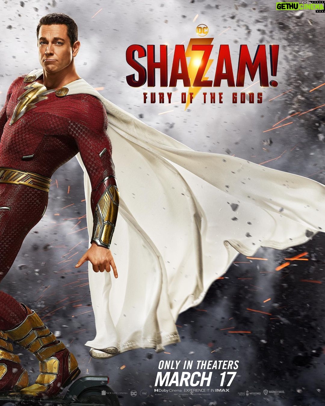 Zachary Levi - 189.3K Likes - Mark your calendars, y’all! Shazam! Fury of the Gods – wiser, stronger, faster, funnier, I mean, overall, cooler than the rest (and did we mention ✨humble ✨ 😏💅) coming atcha ONLY in theaters on March 17. #ShazamMovie 2 #ElectricBoogaloo