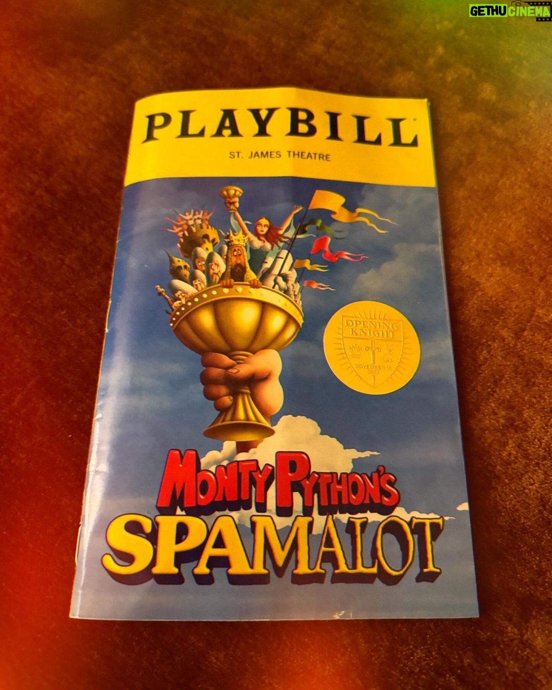 Zachary Levi Instagram - Another trip to my favorite city on earth, which meant another opportunity to see some Broadway, baybayyy!!! 🙌💃 First of all, I was so grateful to see and support some of my pals in the delightful revival of @spamalotbway! A massive congrats to @jmiglehart, who commands the stage as King Arthur, the incomparable @tarzannoz, who had me in both stitches and jealousy watching him joyously weave thru all the classic Grail characters, and my OG honey boo-boo @joshrhodes1115, who directed and choreographed the heck outta this thang! @thechristopherfitzgerald @michaelurielikesit and the rest of the cast shine. But a verrryyy special shoutout to the wickedly talented and hilarious @lesliekritzer who’s “Lies-uh Minnelli” had me LITERALLY laughing so hard I cried. 🤣😭 But wait, there’s more! Y’all, admittedly, I end up seeing more musicals than plays, but if every play was as good as SPAIN at @2stnyc I’d be at every one. @atburnap @marinireland and the rest of the cast are impeccable. And the writing and directing by @this_panda_is_sad and @tynerafaeli, respectively, are superb. So there ya have it. Go see both shows. Immediately. Run, don’t walk. But maybe stretch first. And watch out for renegade pedicabs blasting music at unhealthy decibel levels. Also, maybe bundle up. But don’t overthink it. Smart layers, ya know? 💁♀️