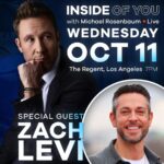 Zachary Levi Instagram - In ONE WEEK I will be LIVE at @regenttheaterla with special guest Zachary Levi. ⏰ October 11 7pm PST 📍 The Regent Theatre DTLA 🎫 InsideOfYouLive.com Or 🔗link in my bio 👉Just a few tickets remain! Hope to see ya there! #insideofyoupodcast #liveevent #michaelrosenbaum #zacharylevi #theregent The Regent Theater, DTLA