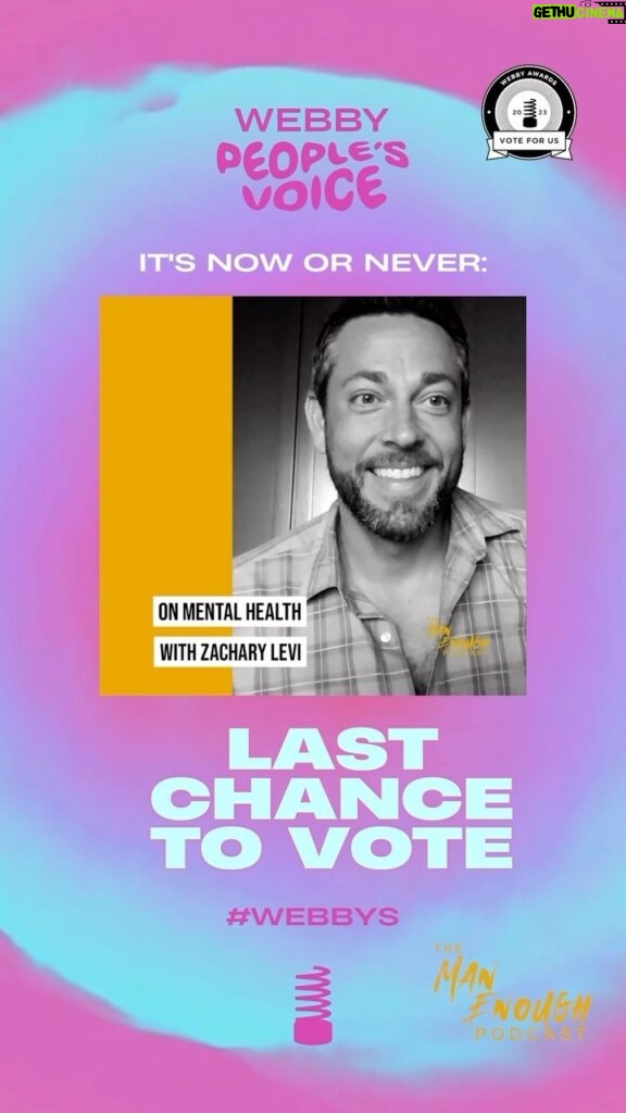 Zachary Levi Instagram - @zacharylevi on THE biggest lie of the darkness #mentalhealth 🏆 This episode of #manenough is nominated for a @thewebbyawards, link in bio for your last chance to vote for us!