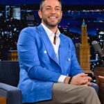 Zachary Levi Instagram - Catch me and @jimmyfallon on your screens TONIGHT on fallontonight! 11:35/10:35c on @nbc Styled by: @warrenalfiebaker Suit: @brioni_official Necklace and Watch: @movado Grooming: @michelledemilt Photo credit: Todd Owyoung/NBC