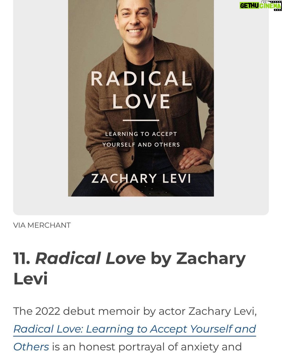 Zachary Levi Instagram - Wooow!!! Thank you @readersdigest for the incredibly humbling inclusion on your list of inspirational books! And at #11 to boot! 🫠🙏 To even be mentioned alongside these other books and writers is really too much. But I will accept it nonetheless with the biggest damn grin you ever did see. 😁🙌 #radicallovebook