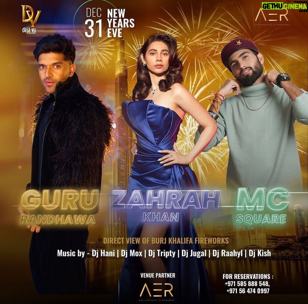 Zara Khan Instagram - #dubai are you ready for us ??? Let’s bring in 2023 with some music Dance & the best view in site at the strike of 12 @aerdxb ! #burjkhalifa ✨ . . . @raajsuri99 @dejavudxb @rahulkaul_official @sahilsuri91 @jain.saurabh349