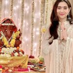 Zara Khan Instagram - Celebrating Bappa The Eco friendly way🫶🏻 Wishing you all a very happy and prosperous #ganeshchaturthi 🤍🙏🏻 love and good wishes to all 🌸