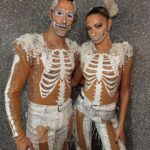 Zara McDermott Instagram - who’s excited for our Halloween Charleston? ❤️💀🎃👻 a couple of very sparky skeletons coming your way 🤪 remember the vote lines are open this evening from 8:20pm-8:50pm so please set your alarms to vote for us 💗🤍✨ Strictly Studio at Elstree