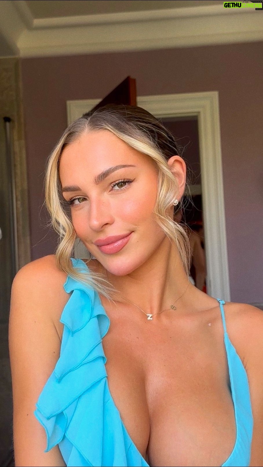 Zara McDermott Instagram - get ready with me for the wedding of the year 👑 products used: - @lorealparis Revitalift vitamin C serum -Weleda skin food -Eucerin Urea Repair face cream -Elta MD tinted SPF -L’Oreal Glotion medium -L’Oreal True Match Serum shade 5-6 -L’Oreal True Match concealer 3W -L’Oreal infallible concealer 2N -Too Faced Soleil Chocolate Bronzer -L’Oreal Skinny Brow Pencil brunette -L’Oreal plump & set brow artist -Tweezerman lash curlers -L’Oreal brown kohl liner -Benefit roller liquid liner -L’Oreal Lash Paradise mascara -L’Oreal Shake & Glow setting spray -Sephora lip liner in shade marvellous Mauve -L’Oreal lip stick - glow paradise shade nude heaven -Dior Lip Oil Dress is @revolve, shoes @sophiawebster (I work with L’Oreal but this is not a paid partnership!)