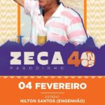 Zeca Pagodinho Instagram - Contagem regressiva!!! 🎉 ⏱️ É nesse domingo a estreia da nova turnê que celebra 40 anos de carreira do Zeca Pagodinho no Estádio Nilton Santos, o Engenhão. E o dia não poderia ser melhor: 4 de fevereiro é o aniversário do sambista mais amado do Brasil! Que festa será! Um showzaço com várias participações especiais: Alcione, Iza, Jorge Aragão, Diogo Nogueira, Xande de Pilares, Seu Jorge, Marcelo D2 e Djonga. E tudo isso com a @fmodia de rádio oficial! ✊🏾📻♥️ Vai ser HISTÓRICO!!! Faça parte desse dia inesquecível e garanta seus ingressos. Link na bio!