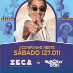 Zeca Pagodinho Instagram - Numa escala Zeca Pagodinho, qual seria sua estratégia se estivesse no BBB? 😅🤔 Pois neste sábado, o sambista estará na casa mais vigiada do Brasil! E a estratégia para o sucesso já está certa: fazer todo mundo sambar! 🥁🥁 Não deixe de conferir!