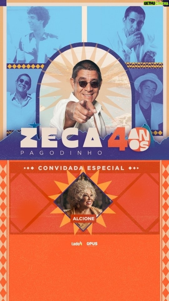Zeca Pagodinho Instagram - Que luxoooo!! Nossa amada @alcioneamarrom estará entre os convidados especiais do show de 40 anos de carreira do Zeca Pagodinho! 😍 Será no dia 4 de fevereiro - aniversário do Zeca - no estádio do Engenhão, no Rio de Janeiro! Corre para garantir seu ingresso em ZecaPagodinho40anos.com.br! Vai ser uma noite inesquecível! ✨💙