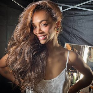 Zoe Saldaña Instagram - Major hair vibes. Had a stiff neck for days after this blowout! 😂