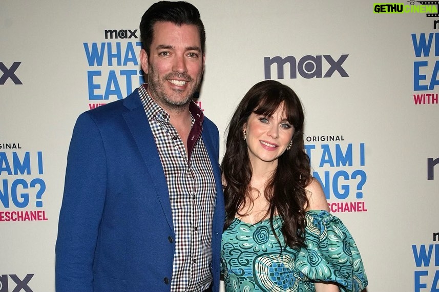Zooey Deschanel Instagram - Loved having my guy @jonathanscott by my side this week during the premiere of #WhatAmIEating. 😘