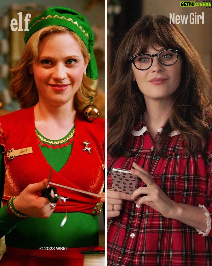 Zooey Deschanel Instagram - Jovie or Jess? You don't have to choose! 🎄 Stream #Elf and #NewGirl now on Hulu!
