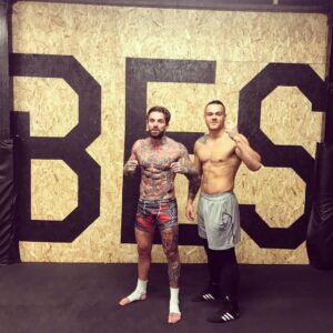 Aaron Chalmers Instagram - Good early morning drills with the bro @joe_birdyy down @bbfitness0 sharpening the tools for Friday #bamma31