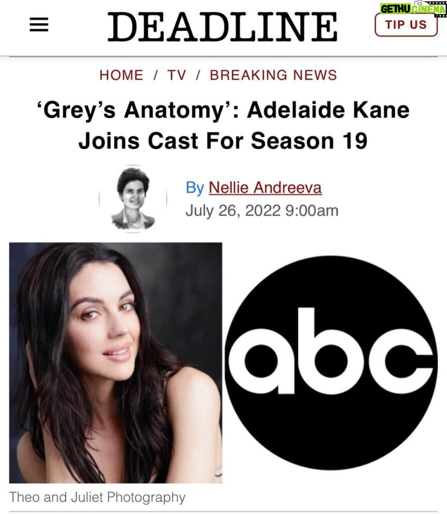 Adelaide Kane Instagram - I’m not a doctor, but I play one on TV! So hyped to be a part of such a historic series!!! Can’t wait to be covered in fake blood and bodily fluids on a daily basis 😂 tysm! @greysabc