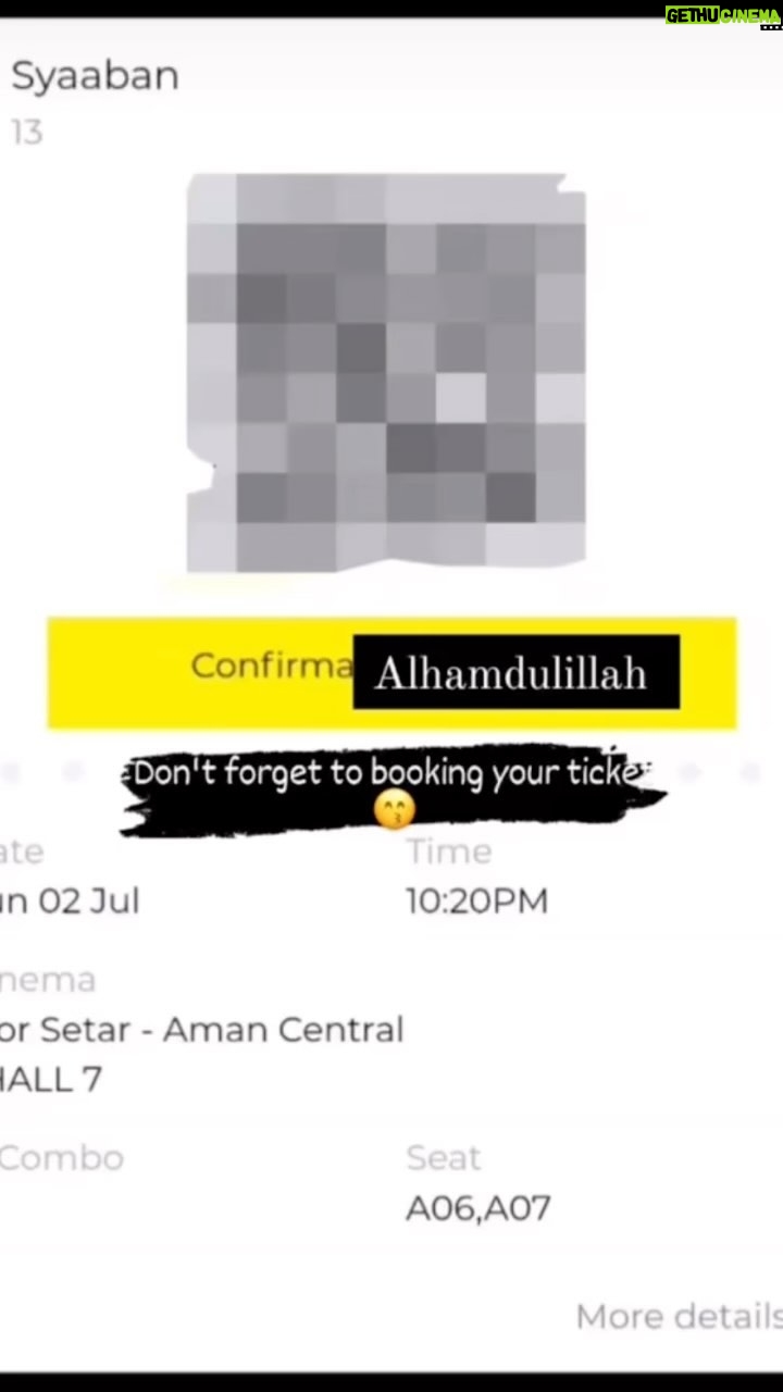 Adi Putra Instagram - 1st person to book online, Alhamdulillah, Tq for the support ❤️. Bismillah @syaabanthemovie #taatpadayangsatu #syaabanthemovie #filemamal