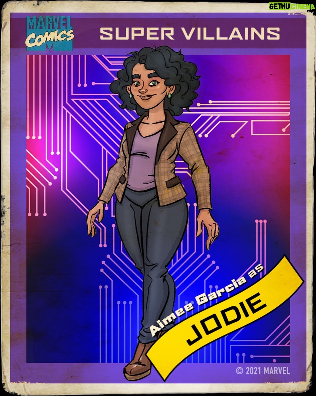 Aimee Garcia Instagram - When you originate a Latina character & she gets her own @marvel Supervillain trading card!!! 🤗 @marvelsmodok May 21 on @Hulu 💜