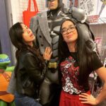 Aimee Garcia Instagram – HAPPY BIRTHDAY to the smartest, biggest-hearted, talented (and snarkiest 🖤) woman I know @theajmendez You are a one-of-kind and I’m lucky to have such a fierce, loyal, scrappy fighter & fellow nerdy Latina by my side. So glad you were born. The world is better because you’re in it 🖤 Love ya girl 🎂🎉🎈(PS. Batman looks a little pissed w us 😬)