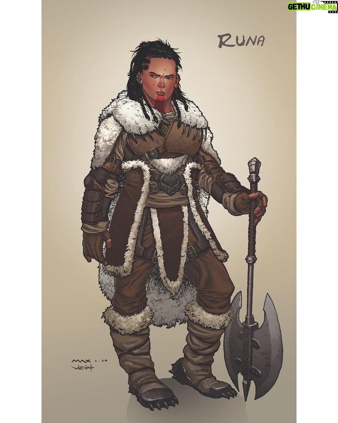 Aimee Garcia Instagram - When you and @theajmendez create a diverse hero for #DungeonsAndDragons ... & wanna be her when you grow up. Create the change you want to see π©π½βπ» Meet Runa. #DungeonsAndDragons #AtTheSpineOfTheWorld #ComingOct21 πβοΈ Artist: @maxdavenportyo ππ½