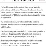 Aimee Garcia Instagram – Write an action movie? Check. THRILLED to be writing #47Ronin sequel w @theajmendez THANK YOU @ronyuan Tim Kwok & Universal 1440 team for this incredible opportunity 🎬🤗👩🏽‍💻