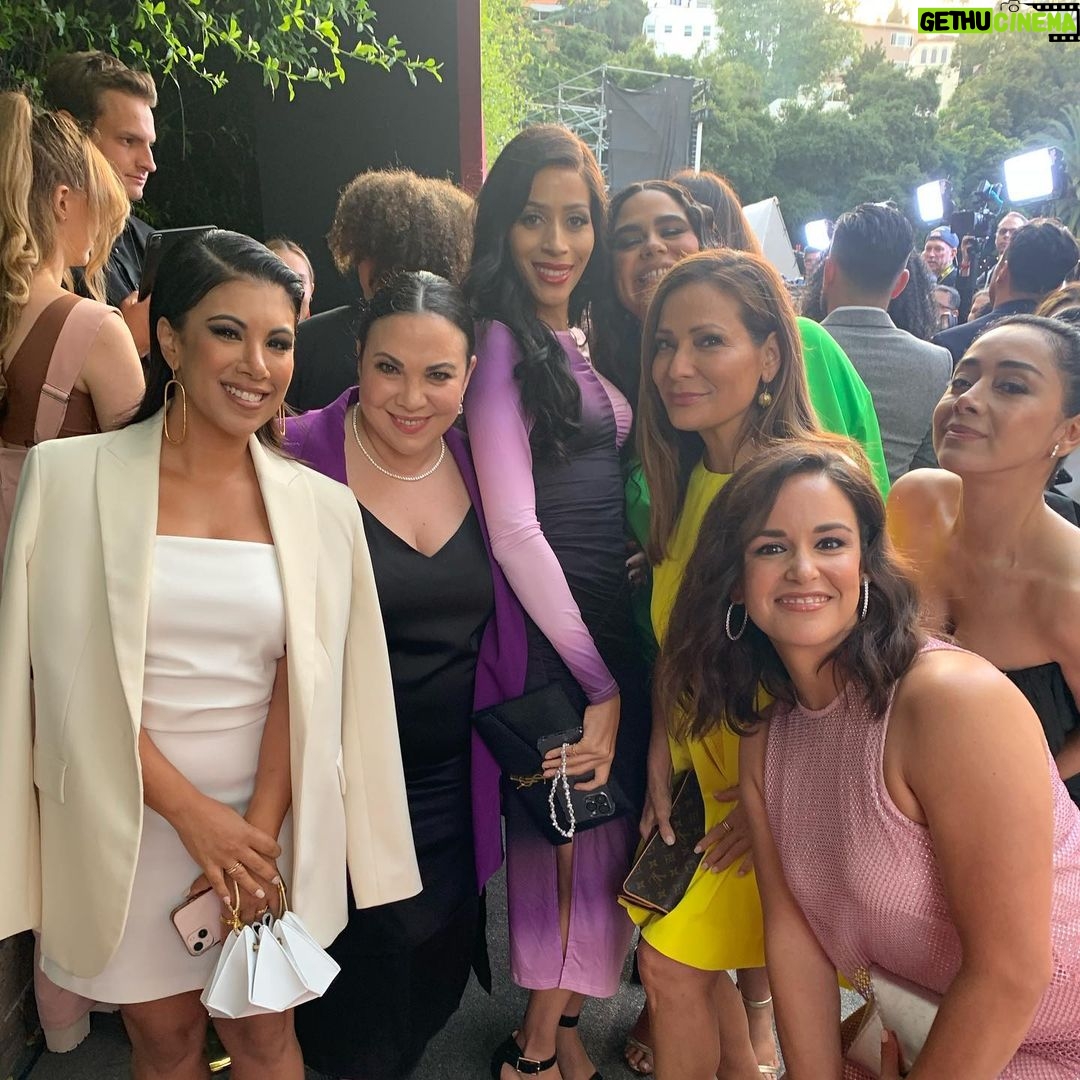 Aimee Garcia Instagram - So proud to support this film! @evalongoria you crushed it 👏🏽👏🏽 @flaminhotmovie is so inspiring! You’ll laugh, cry and dance to @iambeckyg ❤️🔥song Hair: @christopherdavidhair Make-Up: @nicolewalmsley Stylist: @katiebof Dress: @rebeccavallance Shoes: @casadeiofficial Bag: @jimmychoo Jewelry: @effyjewelry @grazielagems