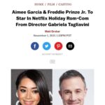 Aimee Garcia Instagram - Singing, Dancing & Christmas?! Can’t wait for you all to see this movie 🤗 @realfreddieprinze & rest of cast are CRUSHING it!!! 🎄🎁👏🏽 @netflix 🎬