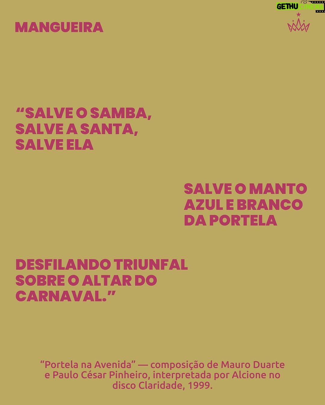 Alcione Instagram - Alcione + Carnaval: uma história de amor que a Verde e Rosa vai contar, cantar e encantar! 𤩠A ala āNobre Exaltação aos Sambasā propƵe alianƧas entre a paixĆ£o de Marrom pelo carnaval carioca e o respeito e dignidade que a Mangueira tem ao exaltar seus conterrĆ¢neos de desfiles: muitos anos de competição e trajetórias que compartilham o suor e dedicação entre todas as agremiaƧƵes. Arrasta pro lado e vem entender mais sobre a relação entre a nossa rainha @alcioneamarrom e seu eterno carinho (mais que recĆproco) pelas agremiaƧƵes. š Texto/Imagem/Reprodução: Site Oficial da Mangueira / Discogs / Letras.com #Mangueira #Alcione #ANegraVozdoAmanhĆ£ Estação Primeira de Mangueira