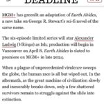 Alexander Ludwig Instagram - Couldn’t be more excited about this project. Thank you to @mgmplus Michael Wright, Todd Komarnicki, Kearie Peak, Lighthouse Productions, Michael Phillips and Juliana Maio for entrusting me with this seminal piece of work. The book is incredible and “Isherwood Williams (ish)” is a character unlike any I have had the chance to portray. Truly a dream job and I am overjoyed for the opportunity to bring this to you all. Stay tuned