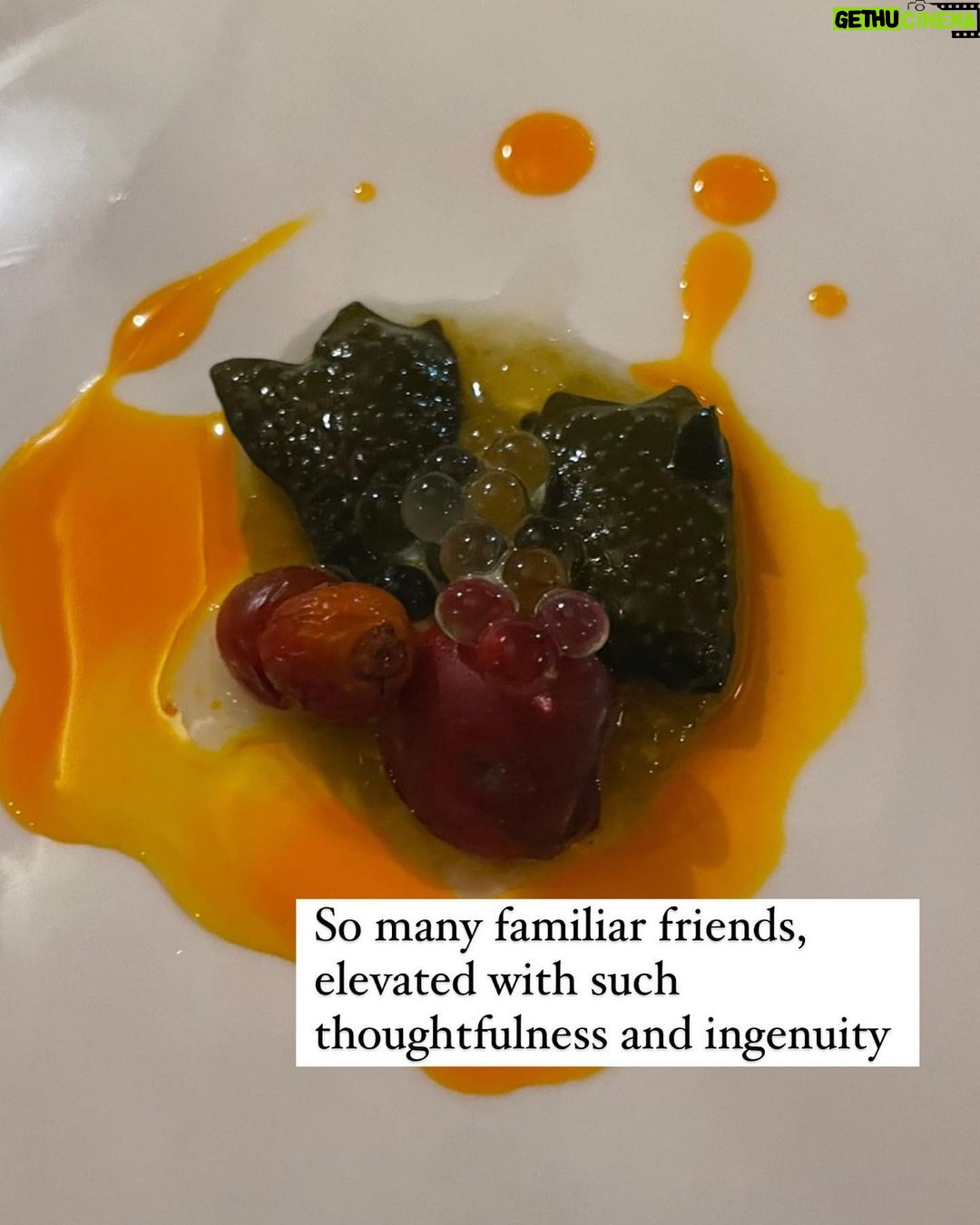 Alexis Nikole Nelson Instagram - ACORN CHEESE. FRIENDSHIP. FORAGED FOOD. FUN. CRYING A LITTLE BECAUSE OF HOW GOOD THE ACORN CHEESE IS. When @the_c_u_r_b Introduced me to the minds behind @honeybadgerbk, within minutes it felt like having dinner with a group of old friends. Junayd and Fjölla are these bright and shining humans, with so much love in their hearts for people and for foraged food!! I was lucky enough to dine at Honey Badger last night with @sophia_roe, and the multi course meal was nothing short of inspirational. I wish I had stronger words to describe it!! It made me simultaneously want to stay in that cozy cabin forever, living the rest of my life transported by food to familiar places, familiar times; and also made me want to run all the way home to Ohio and leap into the kitchen ready to concoct and process and mix and ferment and PLAY! I could write an entire essay on the experience (I will, but I won’t make y’all read it unless you wanna), but I just needed to scream about how phenomenal wild food can be. How phenomenal it IS. Shoutout to @edible.excursions (who forages for Honey Badger and is also an all around sweet bean!) and @mallorylodonnell who has foraged for them in the past, who I can’t have pushki without thinking of! I’ll mention one last thing. Nothing has made me more excited for winter than the magnolia aperitif with which we opened the meal. The first taste transports you to the chilly day in early spring, closing your eyes to take that first inhale of the first magnolia of the year, and suddenly the months of dark, the months of rest make sense. Okay I’m tearing up writing this because I’m a GOOBER, so I’m gonna call it here! If you read this far, I love you, thank you for listening, go to Honey Badger if you’re able. If you didn’t read this far, HOW WILL YOU KNOW I LOVE YOUUUUUUUUUUU Brooklyn, New York