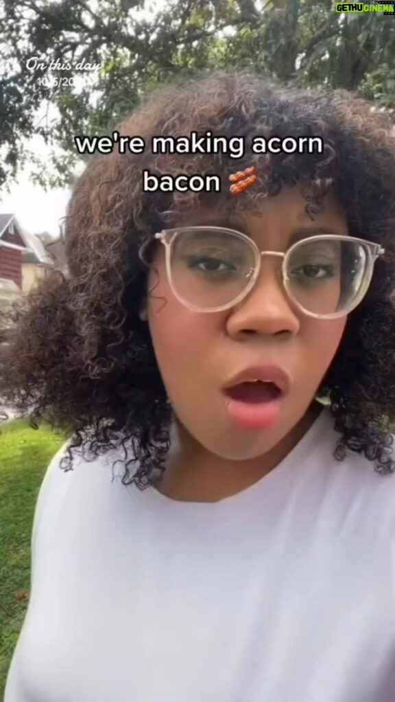 Alexis Nikole Nelson Instagram - Acorn bacon 🥓 a lil throwback for those looking for acorn recipes!! One of the most fun food experiments I’ve done, based on @thesaucestacheguy’s wheat starch video! Also omg I am so embarrassed at how I used to pronounce dotorimuk 😅 PLS FORGIVE MEEE
